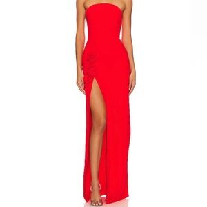 Amanda Uprichard x Revolve Wolfe Gown in Crimson